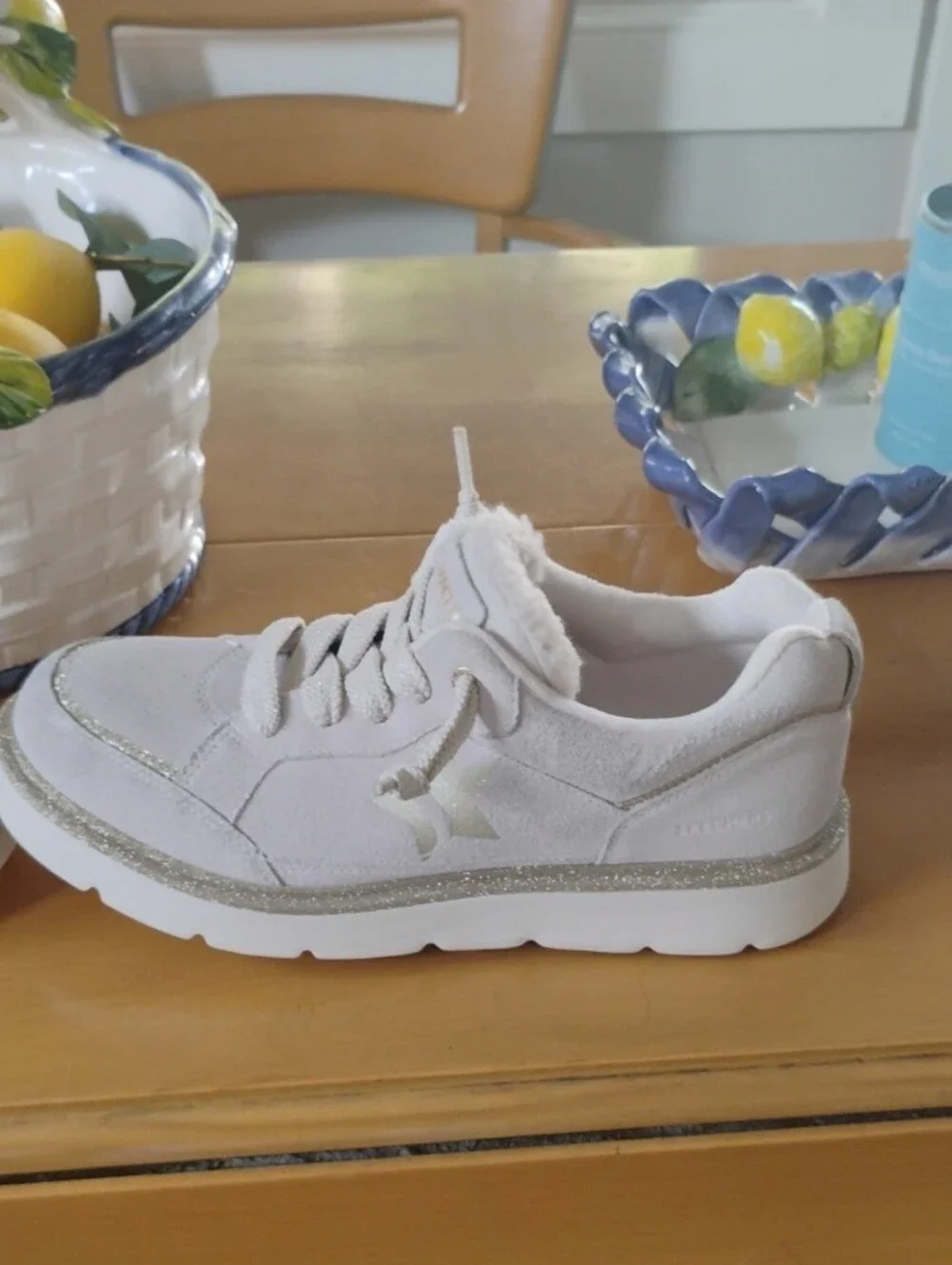 Sketchers Star Accent Sneaker with Glitter Trim